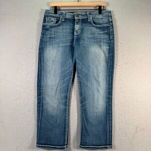 BKE Taylor Cropped‎ Jeans Womens 29 Blue Lightwash Denim Comfort Stretch Trendy